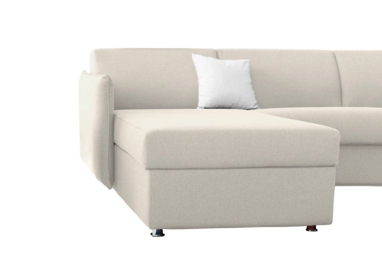 Divano letto con penisola Scordia, 260x160 h90 cm, Beige