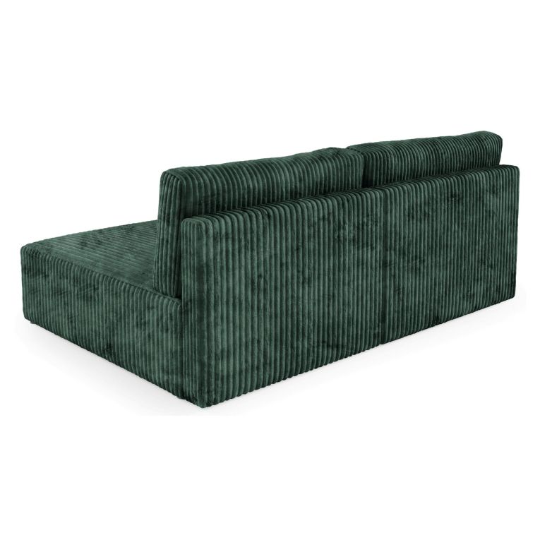 Divano Letto con Penisola Verde Contenitore Cuscini Sfoderabili 210x149 cm, Reclinabile - Pergola