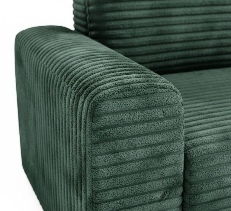 Divano Letto con Penisola Verde Contenitore Reclinabile 268x163 cm, Cuscini Sfoderabili - Folgarida