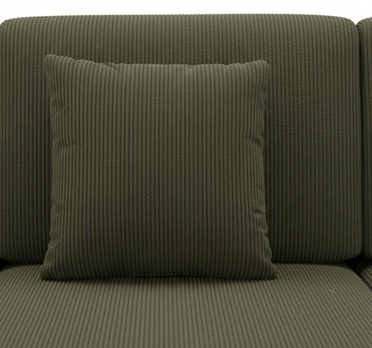 Divano Letto con Penisola Verde Contenitore Reversibile 245x185 cm, Reclinabile - Ranco