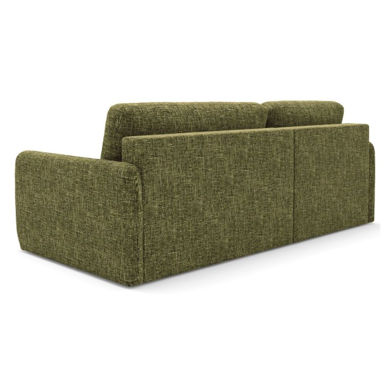 Divano Letto con Penisola Verde Oliva Contenitore Reclinabile 207x148 cm, Reversibile - Pagno
