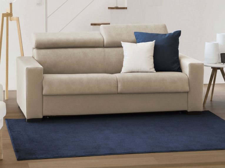 Divano letto con poggiatesta regolabili beige 180x95cm - Annalara