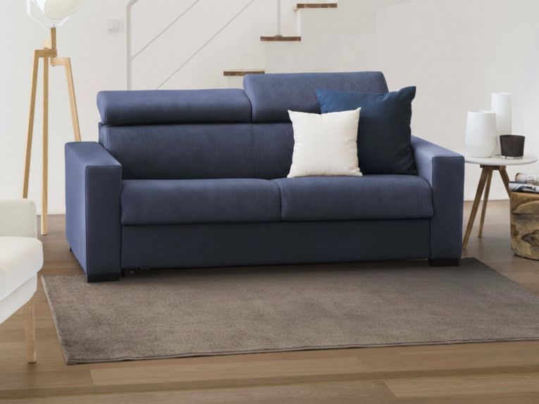 Divano letto con poggiatesta regolabili blu 180x95cm - Aieie