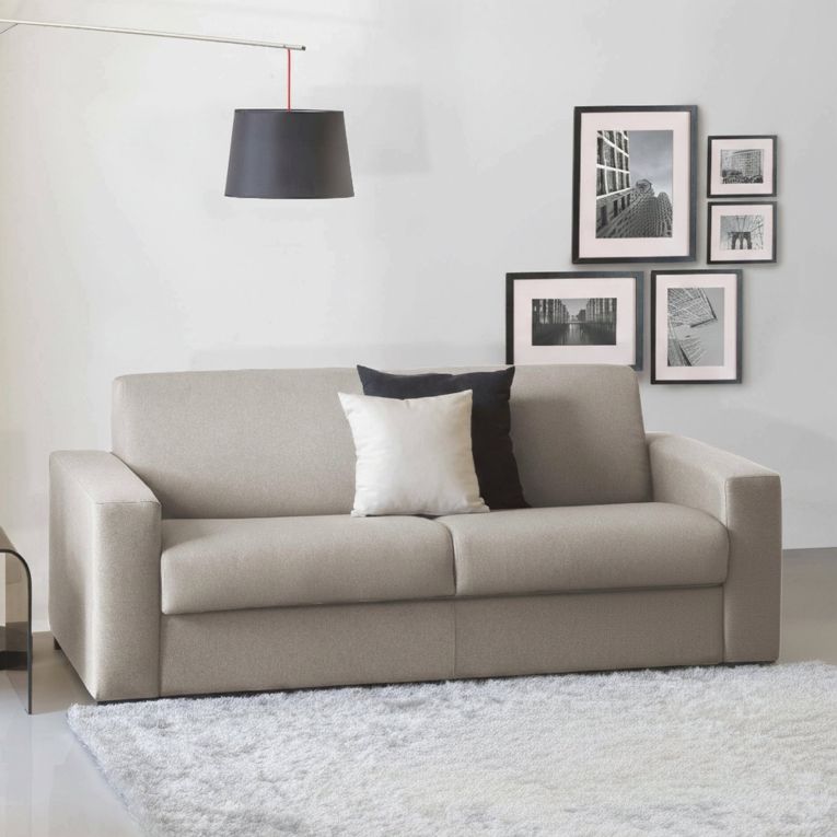 Divano letto con porta cuscini tortora 180x95cm - Asimi