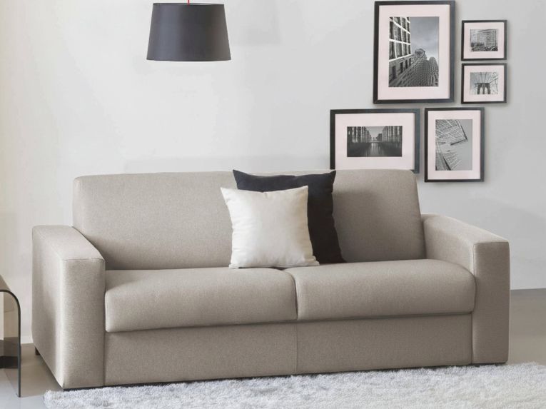 Divano letto con porta cuscini tortora 180x95cm - Asimi