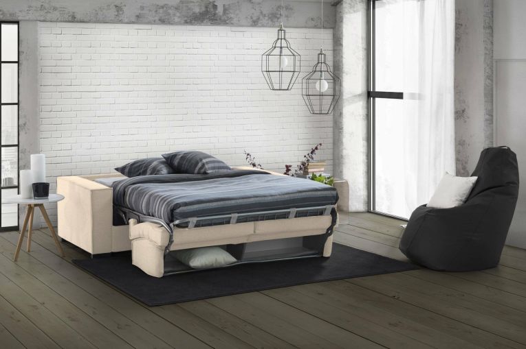 Divano letto contenitore beige 180x95cm - Alisa