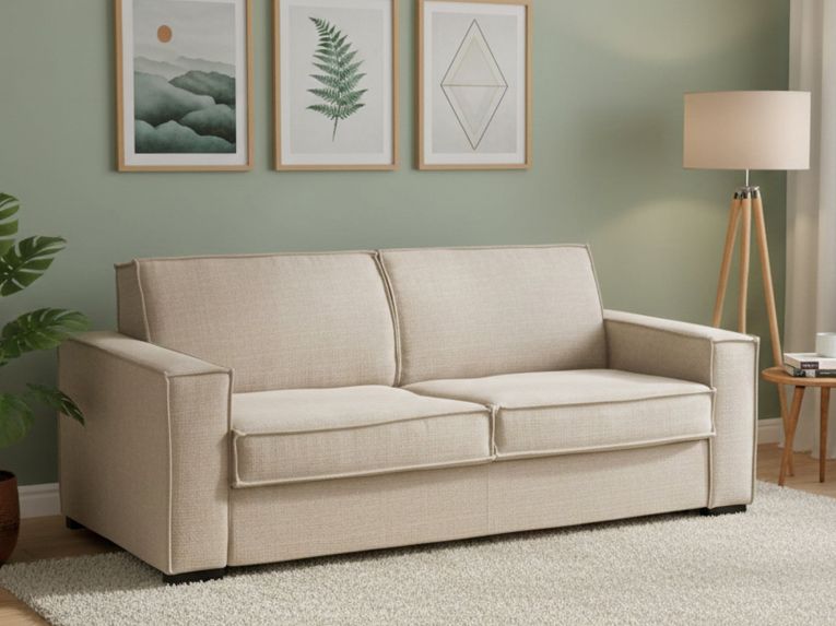 Divano letto contenitore beige 180x95cm - Alisa