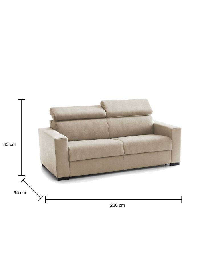 Divano letto contenitore beige 220x95cm - Action