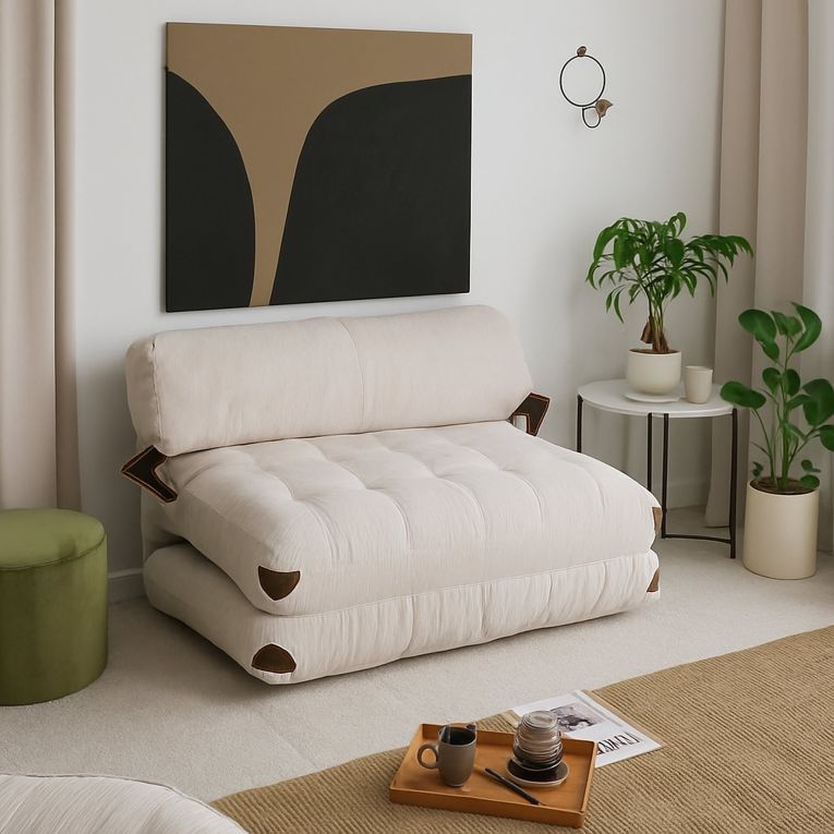 Divano letto contenitore bianco 120x75cm - Surigae
