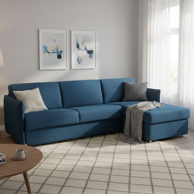 Divano letto contenitore blu 260x160cm - Sumirago