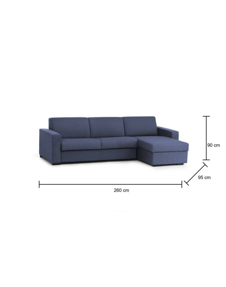 Divano letto contenitore blu 260x95cm - Allegria
