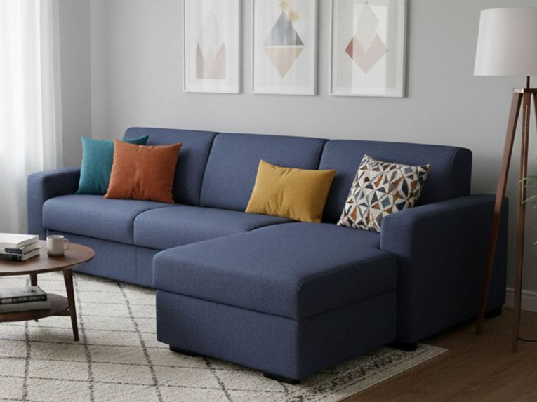 Divano letto contenitore blu 260x95cm - Allegria
