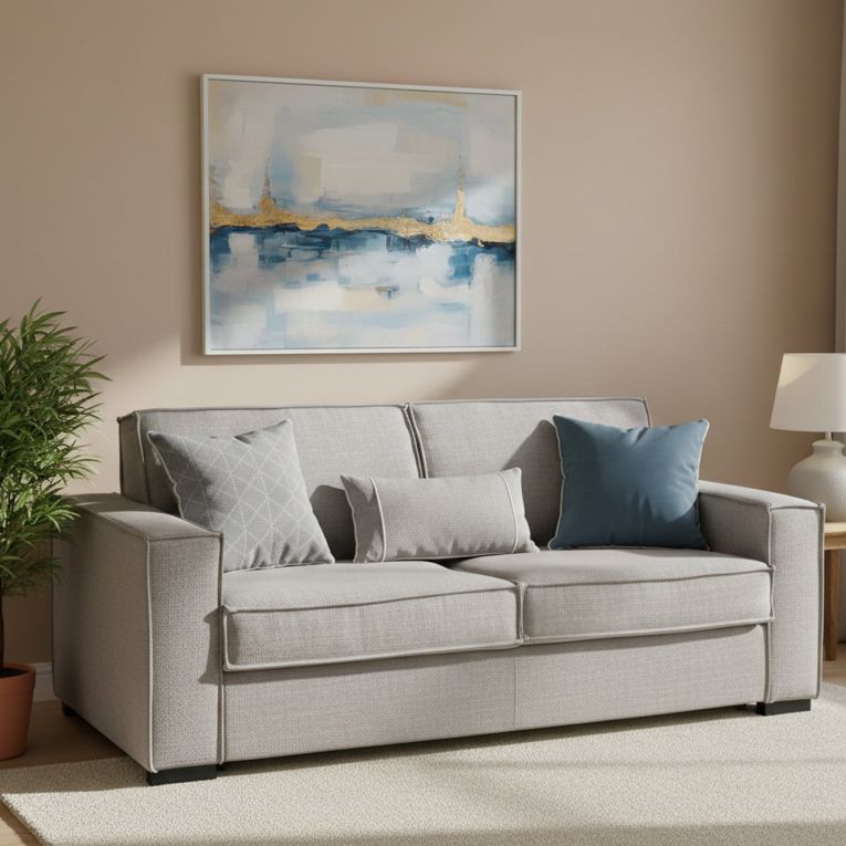 Divano letto contenitore grigio 200x95cm - Adalberto