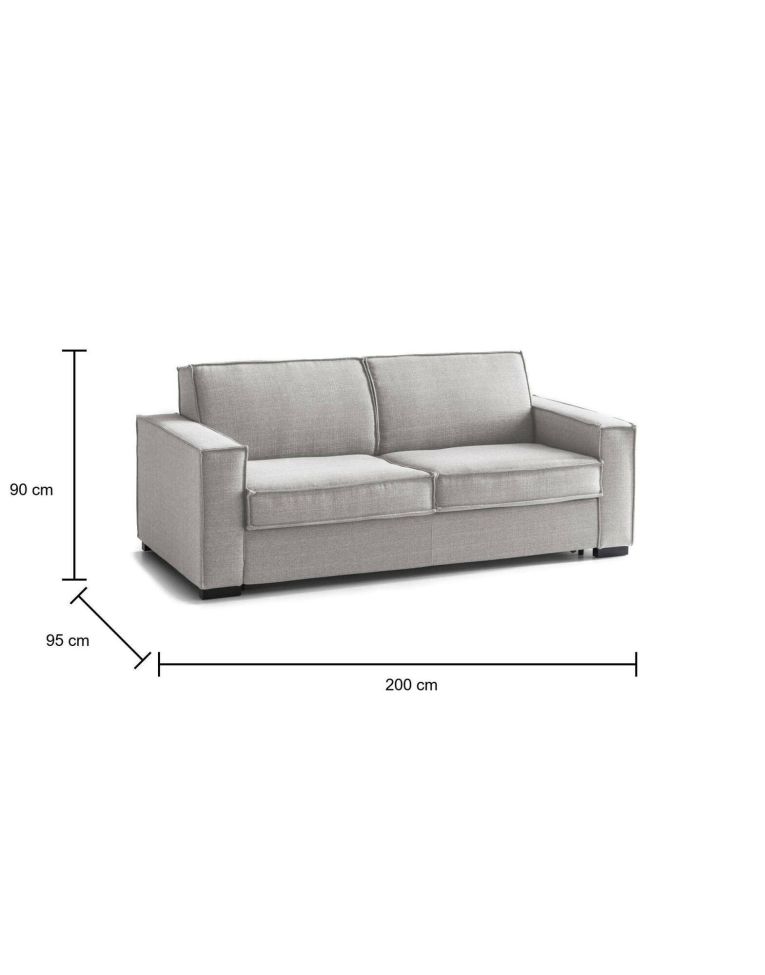 Divano letto contenitore grigio 200x95cm - Adalberto