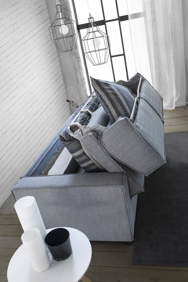 Divano letto contenitore grigio 200x95cm - Adalberto