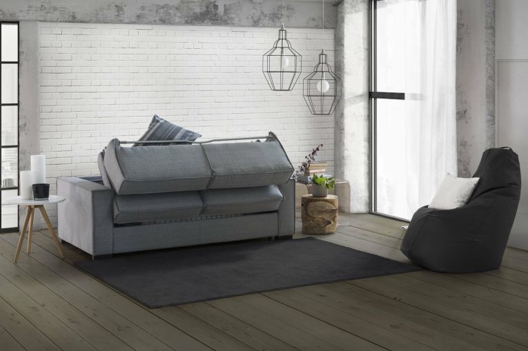 Divano letto contenitore grigio 200x95cm - Adalberto