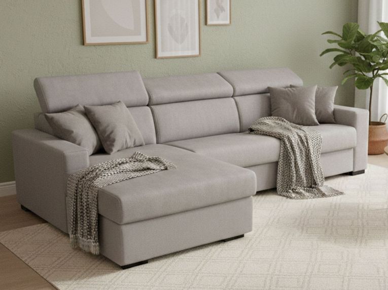 Divano letto contenitore grigio 260x95cm - Aloet