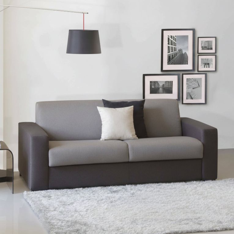 Divano letto contenitore grigio e antracite 160x95cm - Alcatraz
