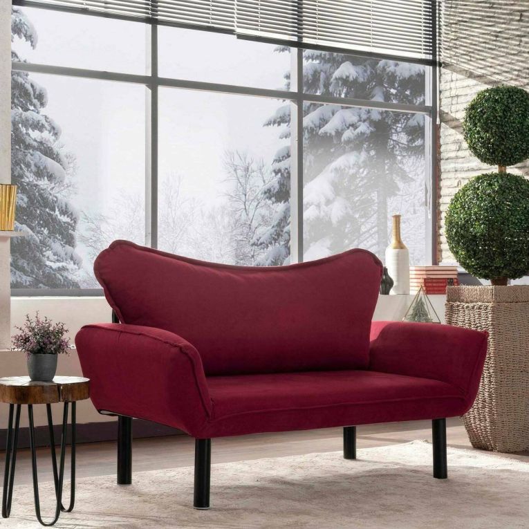 Divano letto contenitore rosso 140x65cm - Hone