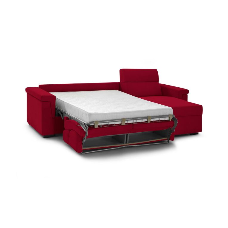 Divano letto contenitore rosso 285x160cm - Ganzaria