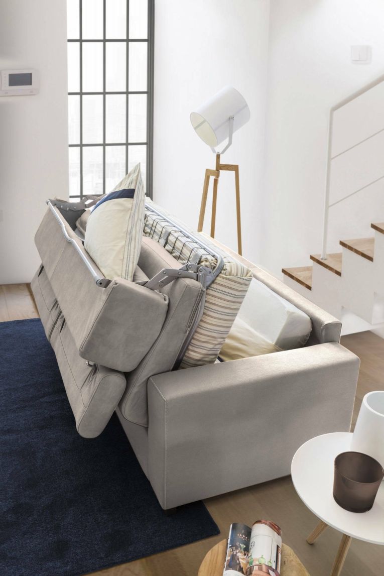 Divano letto contenitore tortora 200x95cm - Amalfi