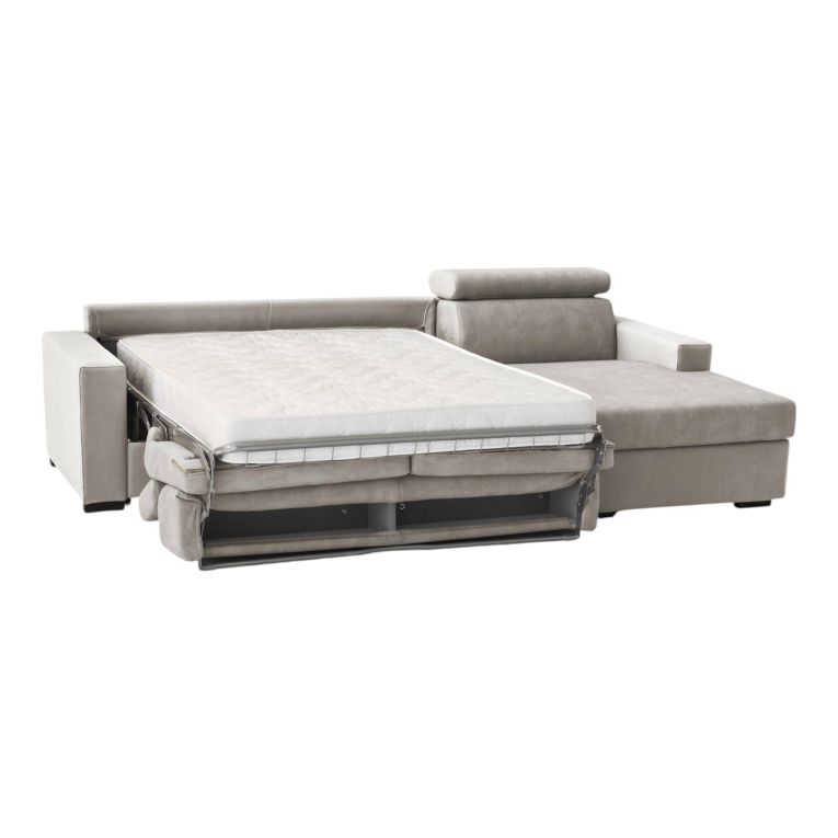 Divano letto contenitore tortora 260x95cm - Alibella