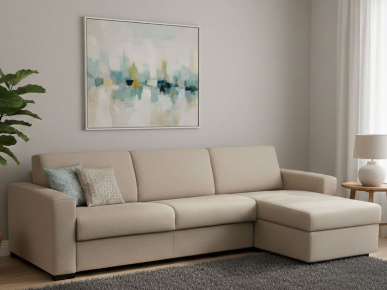 Divano letto contenitore tortora 280x95cm - Aika