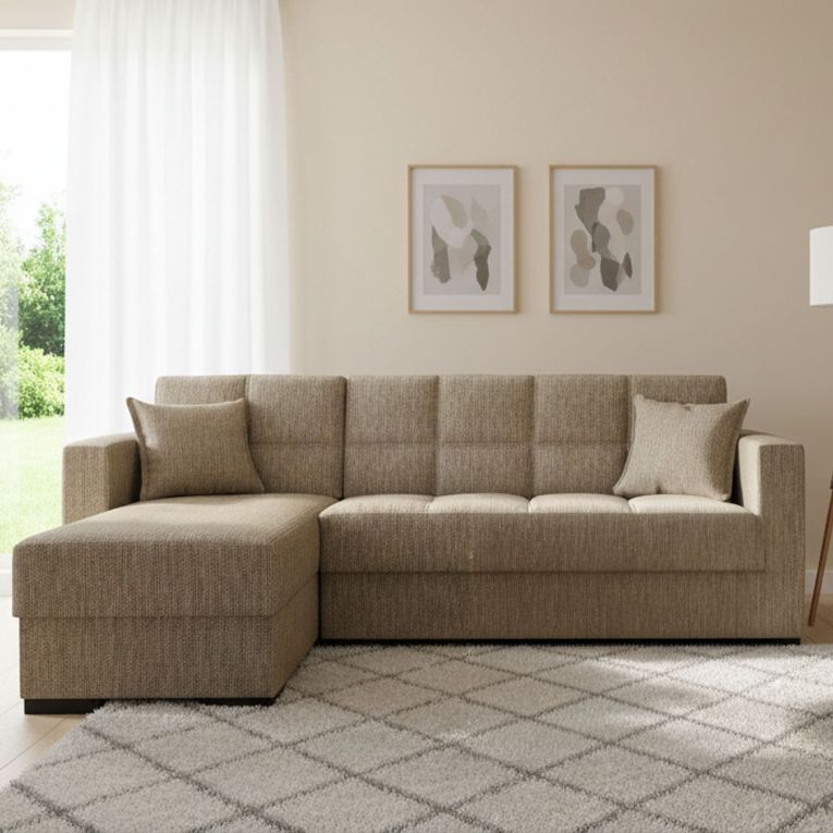 Divano letto design beige 227x150cm - Armadillo