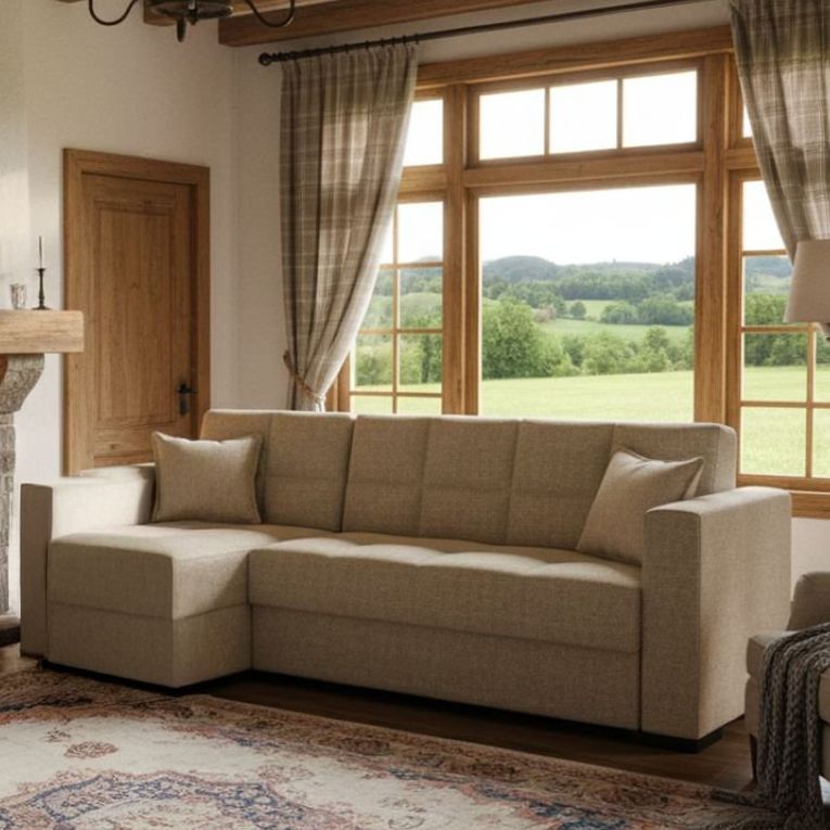 Divano letto design beige 227x150cm - Armadillo