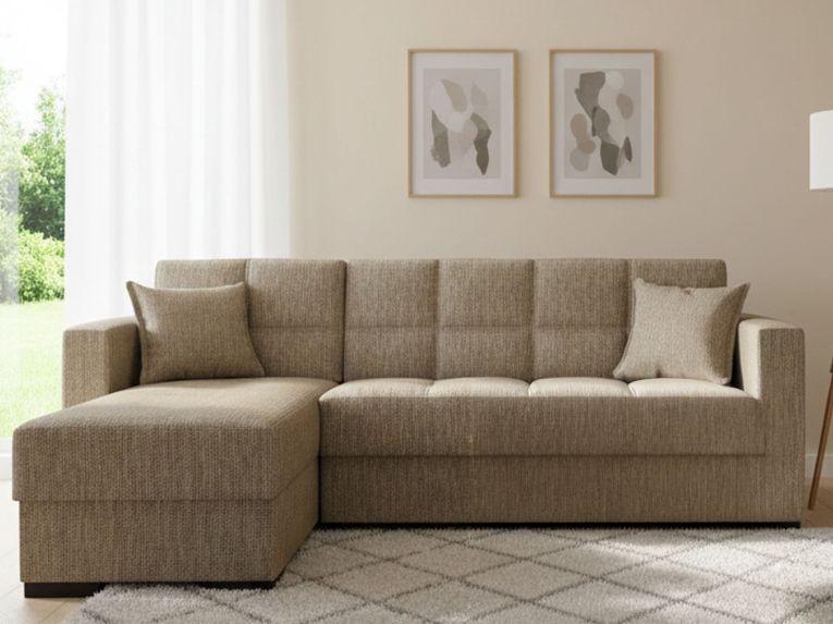 Divano letto design beige 227x150cm - Armadillo