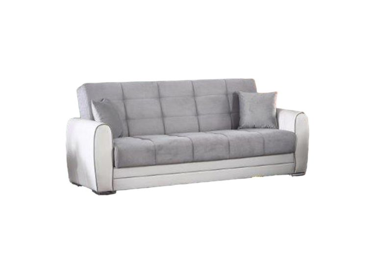 Divano letto design bianco e grigio 220x84cm - Dike