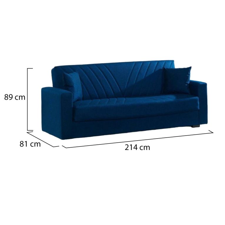 Divano letto design blu 214x81cm - Adda