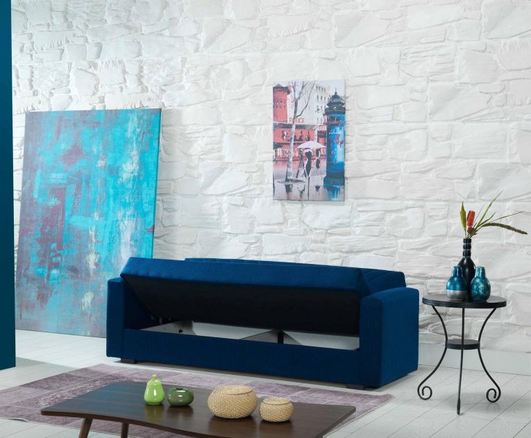 Divano letto design blu 214x81cm - Adda
