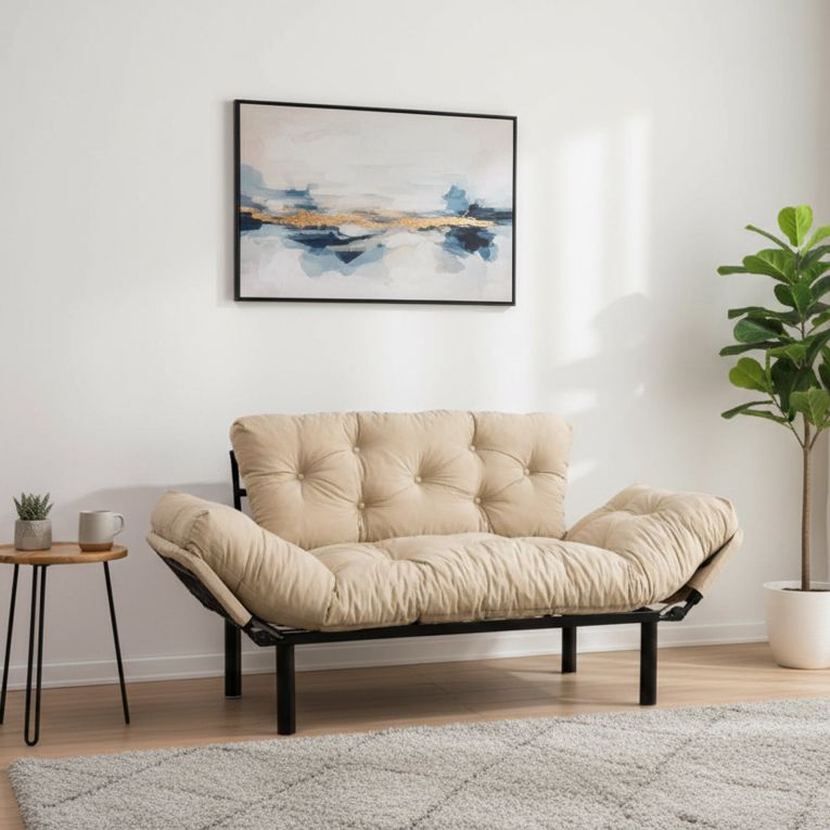Divano letto design crema 155x70cm - Guchol