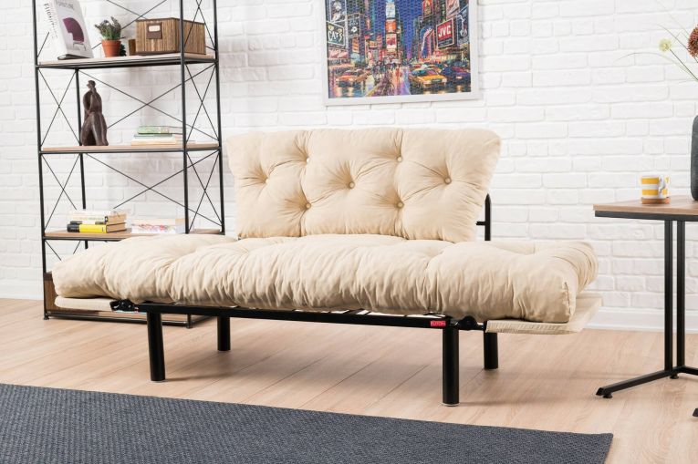Divano letto design crema 155x70cm - Guchol