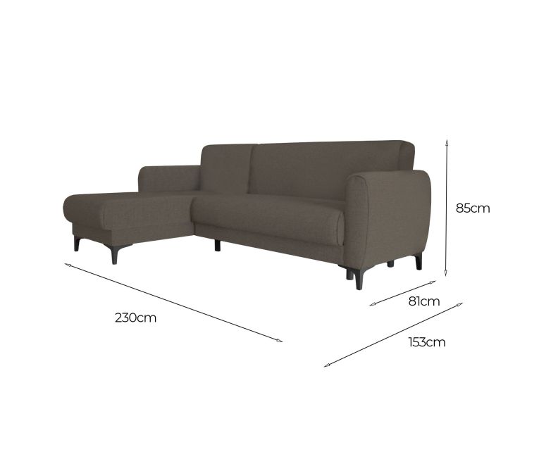 Divano letto design marrone 230x153cm - Aber