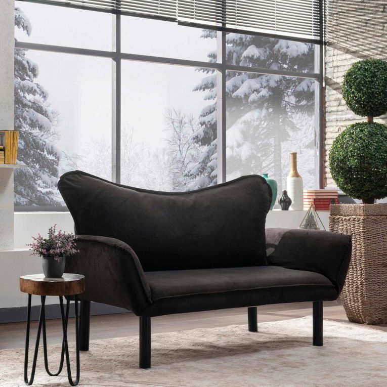 Divano letto design nero 140x65cm - Hone