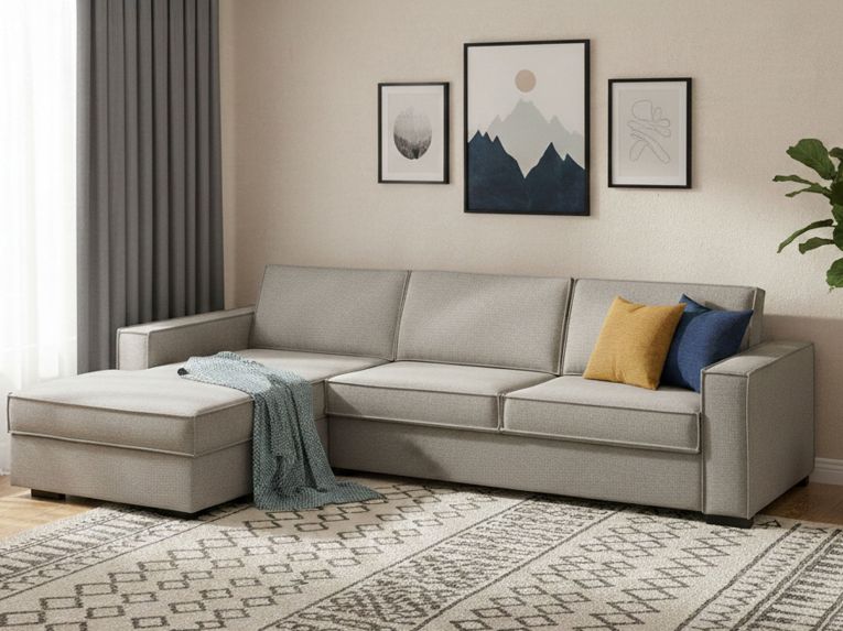 Divano letto due piazze grigio 260x95cm - Albenga