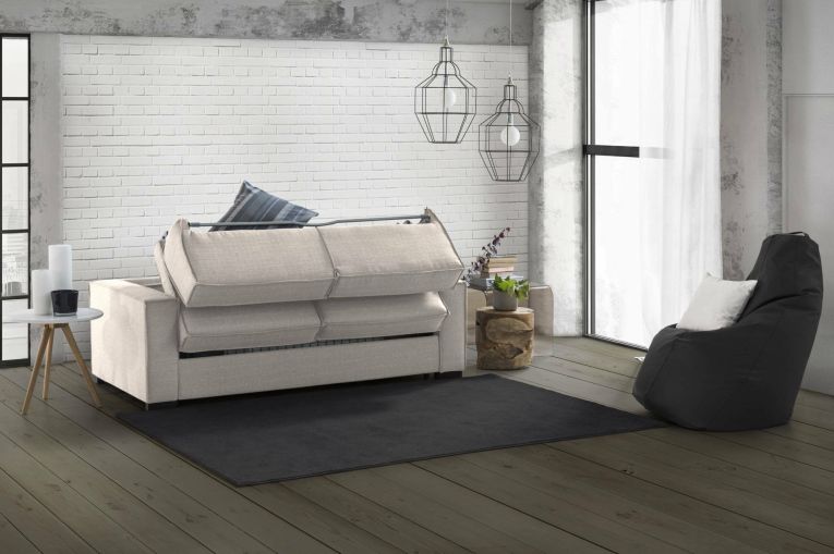 Divano letto due piazze tortora 220x95cm - Asteroide