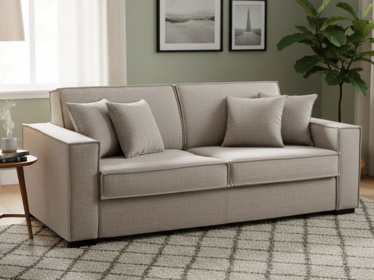 Divano letto due piazze tortora 220x95cm - Asteroide