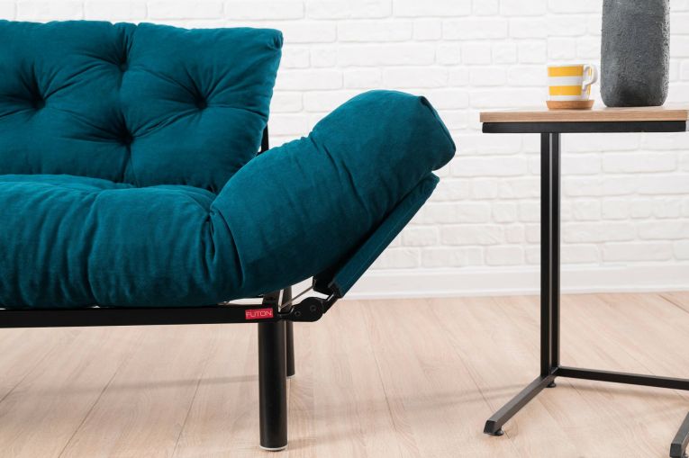 Divano letto economico azzurro 155x70cm - Guchol