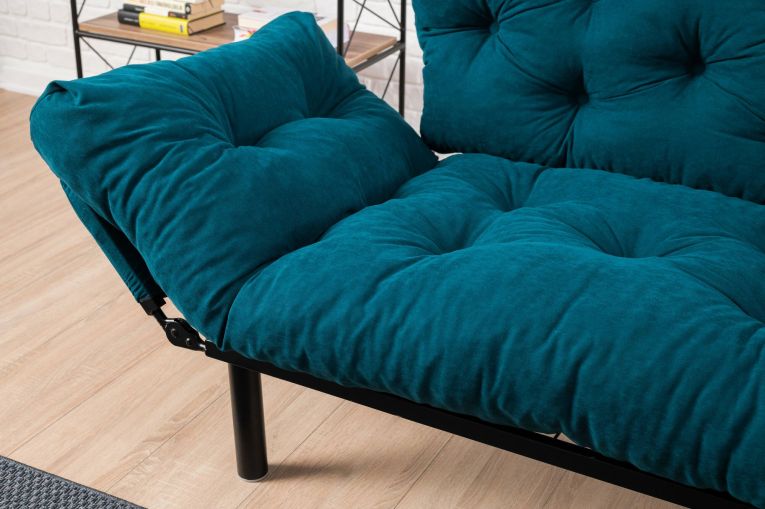 Divano letto economico azzurro 155x70cm - Guchol
