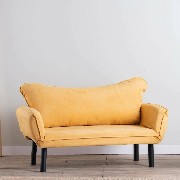 Divano letto economico design giallo 140x65cm - Hone