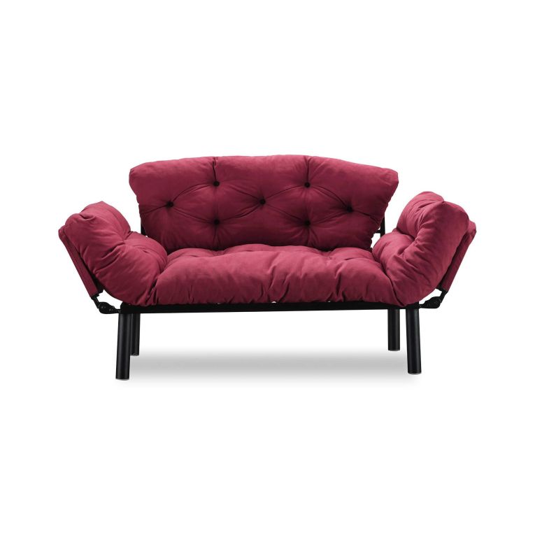 Divano letto economico rosso 155x70cm - Guchol
