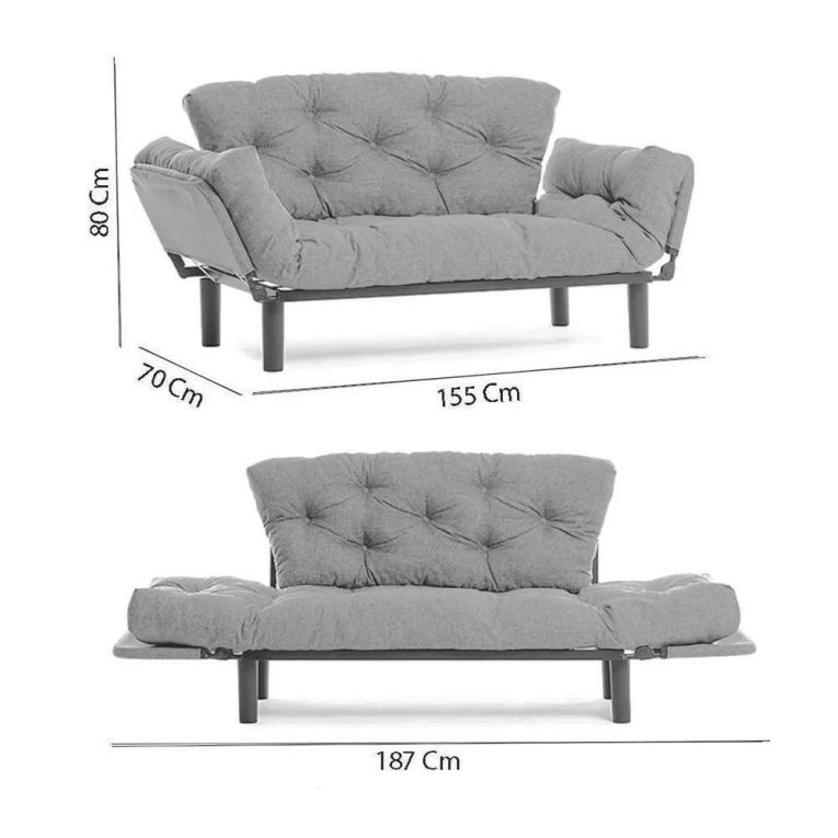 Divano letto economico rosso 155x70cm - Guchol