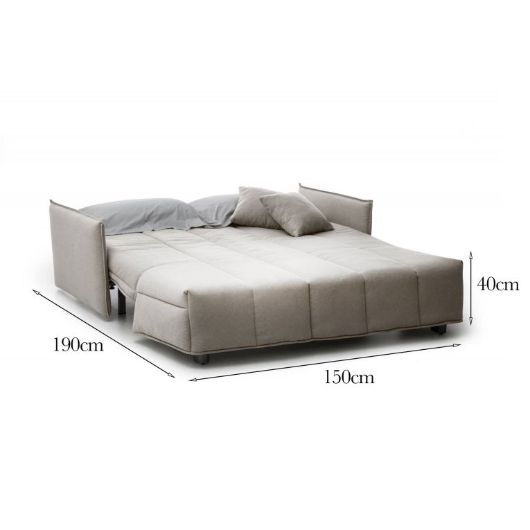 Divano letto elegante beige 150x90cm - Alaric