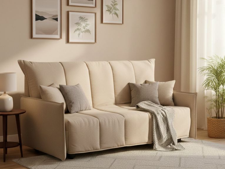 Divano letto elegante beige 150x90cm - Alaric