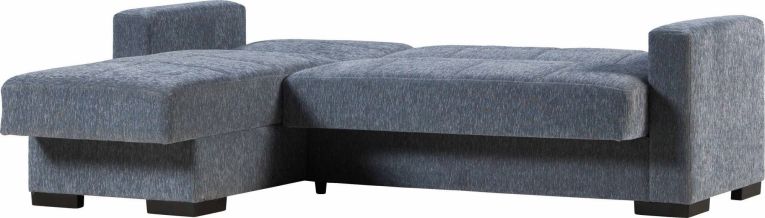 Divano letto Fernando, Divano letto ad angolo con penisola reversibile, Sofà contenitore da soggiorno con chaislongue e 2 cuscini, 230x150h81 cm, Grigio
