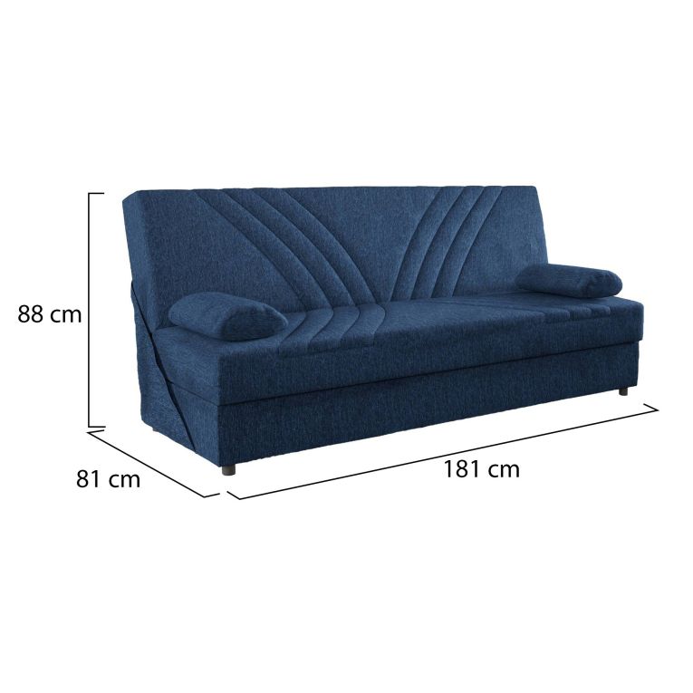 Divano letto in legno blu 181x81cm - Apicella