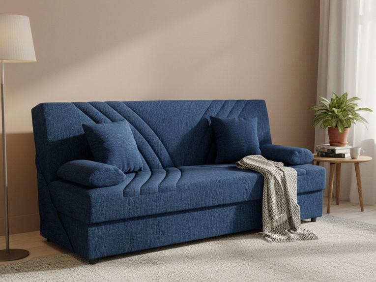 Divano letto in legno blu 181x81cm - Apicella